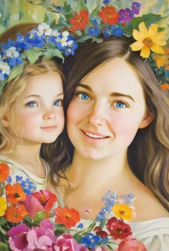 oil painting on canvas,oil painting,floral greeting card,little girl and mother,girl in flowers,flowers png,flower painting,photo painting,watercolor women accessory,art painting,beautiful girl with flowers,colour pencils,greeting card,young women,portrait background,children girls,mother and daughter,oil on canvas,the girl's face,watercolor pencils