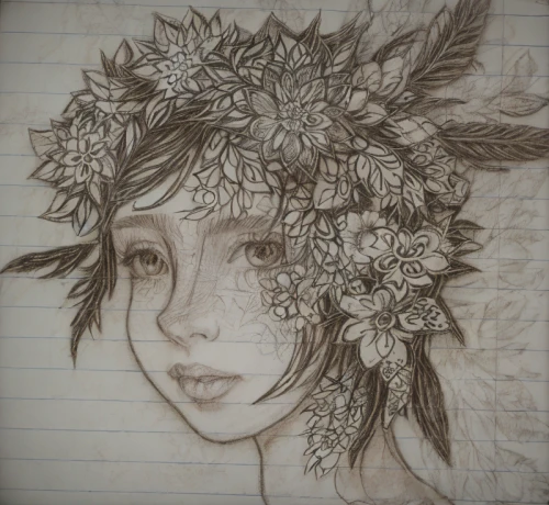 girl in flowers,girl in a wreath,flower drawing,floral wreath,pencil and paper,flower crown,boho art,flower line art,floral doodles,lotus art drawing,vintage drawing,girl drawing,flower girl,elven flower,flower fairy,straw flower,pencil drawings,graphite,blooming wreath,wreath of flowers