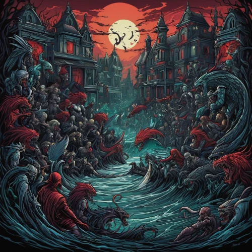 tour to the sirens,maelstrom,cd cover,halloween poster,halloween illustration,tide-low,the people in the sea,deep sea,kraken,sea monsters,the endless sea,halloween background,zodiac,the bottom of the sea,flotsam and jetsam,bottom of the sea,mirror of souls,hall of the fallen,witch's house,under the sea,Illustration,Realistic Fantasy,Realistic Fantasy 25