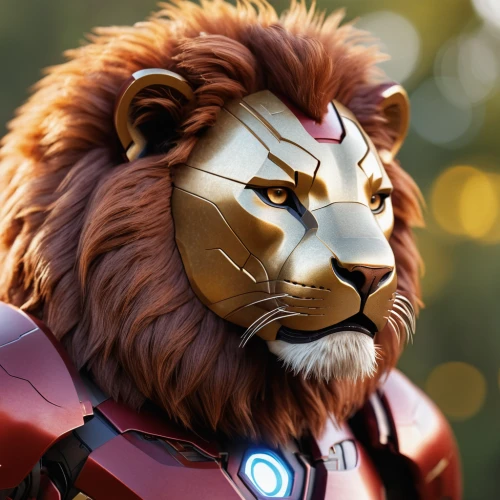 tony stark,lion,forest king lion,ironman,lion - feline,iron man,lion father,leo,lion white,iron-man,skeezy lion,cinema 4d,lion number,royal tiger,3d rendered,3d render,panthera leo,to roar,masai lion,iron,Photography,General,Commercial