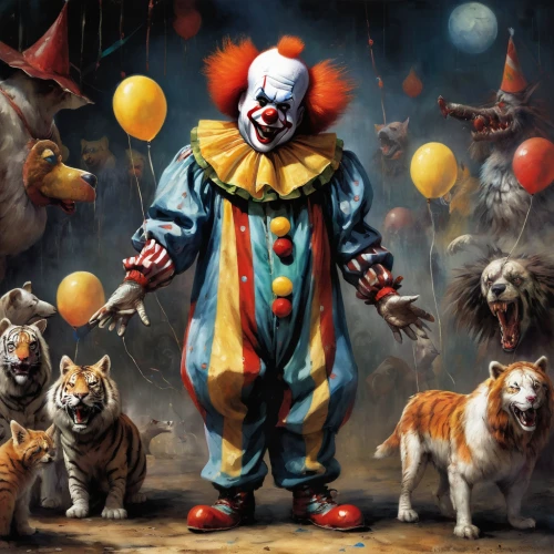 scary clown,creepy clown,horror clown,clown,circus animal,rodeo clown,clowns,it,circus,ronald,circus show,big top,ringmaster,juggler,circus tent,mcdonald,cirque,anthropomorphized animals,trickster,joker,Illustration,Paper based,Paper Based 03