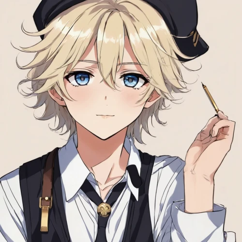 darjeeling,anime boy,ren,police hat,sailor,honolulu,leo,detective,admiral,holding a gun,admiral von tromp,darjeeling tea,anchovy,beret,graf-zepplin,violet evergarden,piko,a uniform,officer,wiz,Illustration,Japanese style,Japanese Style 06