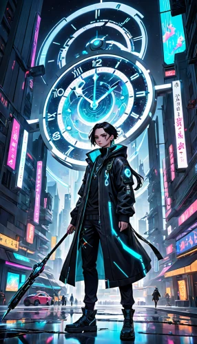 cyberpunk,futuristic,cyber,sci fiction illustration,scythe,matrix,clockmaker,scifi,cg artwork,dodge warlock,hong kong,transistor,dystopian,clockwork,swordsman,shanghai,taipei,yukio,the wanderer,futuristic landscape,Anime,Anime,General
