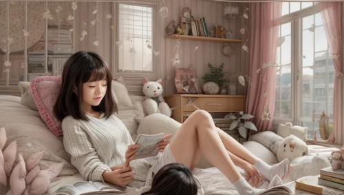 woman on bed,girl in bed,girl sitting,girl in a long,the little girl's room,korean drama,girl studying,bedroom,one room,woman sitting,relaxed young girl,asian woman,soft furniture,digital compositing,room,anime 3d,photo manipulation,青龙菜,one-room,asian girl,Common,Common,Natural