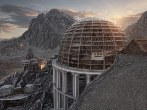 solar cell base,futuristic architecture,futuristic landscape,terraforming,eco-construction,sky space concept,mountain settlement,skyscapers,roof domes,post-apocalyptic landscape,schilthorn,sky apartment,cube stilt houses,greenhouse effect,mining facility,burning man,eco hotel,panopticon,cubic house,building valley,Common,Common,Natural