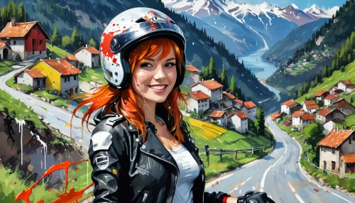 photo painting,david bates,world digital painting,heidi country,lindsey stirling,art painting,appenzeller,appenzell,motorcycle tours,motorcycle tour,alpine style,oil painting,girl wearing hat,alpine route,landscape background,alps,alps elke,alpine region,swiss,tyrol,Conceptual Art,Graffiti Art,Graffiti Art 08