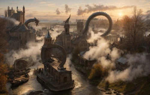 fantasy city,fantasy picture,fantasy world,fantasy landscape,dragon bridge,3d fantasy,fantasy art,elves flight,kadala,heroic fantasy,ancient city,transylvania,aurora village,destroyed city,metropolis,new castle,imperial shores,medieval town,citadel,knight village,Game Scene Design,Game Scene Design,Renaissance