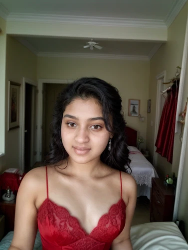 indian girl,east indian,indian bride,humita,lady in red,image editing,indian girl boy,red tablecloth,romantic look,indian,pooja,red background,girl in red dress,kamini,indian woman,taking picture with ipad,on a red background,kamini kusum,room lighting,red gown