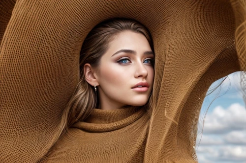 girl in cloth,retouching,brown fabric,blonde woman,female model,portrait background,image manipulation,bonnet,portrait photography,poppy seed,girl on the dune,veil,women's eyes,fabric texture,drape,admer dune,wood wool,airbrushed,beautiful bonnet,retouch,Common,Common,Commercial