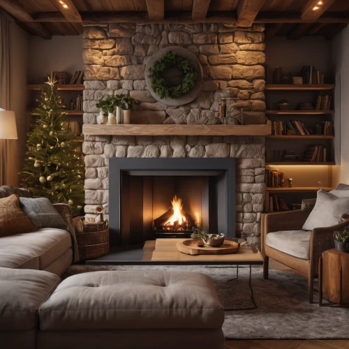 christmas fireplace,fire place,fireplace,warm and cozy,christmas room,fireplaces,log fire,yule log,cozy,christmas landscape,christmas scene,winter house,christmas decor,hygge,warmth,christmas mock up,rustic,wooden beams,fireside,livingroom,Photography,General,Natural