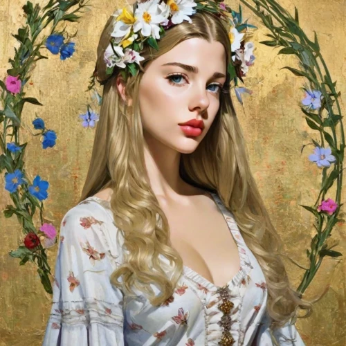 girl in flowers,jessamine,beautiful girl with flowers,magnolia,floral,flower crown of christ,girl in a wreath,mary-gold,vintage floral,flower girl,floral garland,wreath of flowers,flower fairy,flora,floral wreath,young woman,fantasy portrait,mary 1,blonde woman,baroque angel