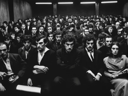 audience,the conference,the crowd,crowded,crowd of people,crowd,concert crowd,group of people,rows of seats,men sitting,crowds,philharmonic orchestra,lecture hall,clones,jury,stand out,fraternity,60s,collective,boardroom,Photography,Black and white photography,Black and White Photography 14