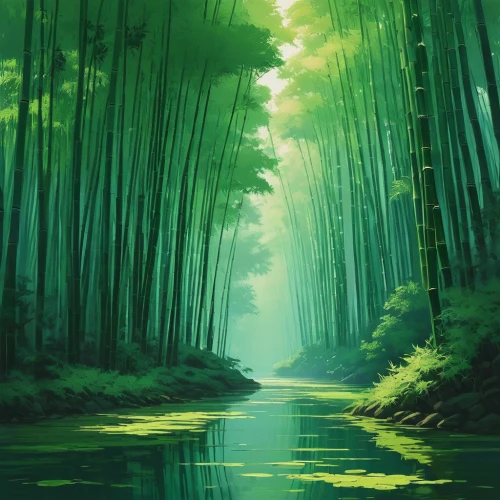 bamboo forest,green forest,green landscape,forest landscape,green wallpaper,forest background,forest,forests,green trees,green trees with water,forest of dreams,row of trees,japan landscape,landscape background,bamboo,coniferous forest,world digital painting,greenery,the forests,fir forest,Conceptual Art,Fantasy,Fantasy 32