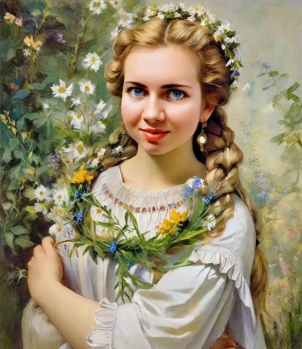 girl in flowers,girl in a wreath,girl picking flowers,beautiful girl with flowers,girl in the garden,portrait of a girl,wreath of flowers,floral garland,flower garland,young girl,young woman,floral wreath,klyuchevskaya sopka,vintage female portrait,romantic portrait,flower crown,blooming wreath,daphne flower,flower girl,jessamine