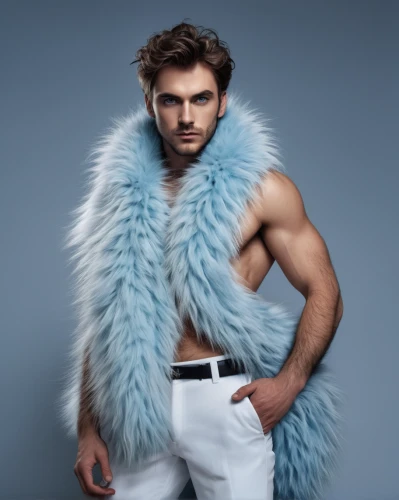 fur clothing,fur,fur coat,male model,feather boa,white hairy,turquoise wool,white fur hat,the fur red,suit of the snow maiden,turquoise leather,furry,chest hair,silkie,mazarine blue,male ballet dancer,men's wear,ostrich feather,polar fleece,men clothes,Photography,Fashion Photography,Fashion Photography 20