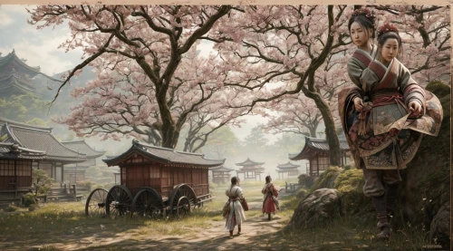 japanese sakura background,the cherry blossoms,sakura trees,korean folk village,sakura tree,sakura background,samurai,hanbok,oriental painting,cherry blossom tree,yi sun sin,cherry trees,cherry blossoms,chinese art,japanese art,plum blossoms,sakura blossom,cherry blossom japanese,japanese background,sakura cherry tree,Game Scene Design,Game Scene Design,Japanese Martial Arts