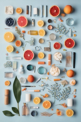 food collage,food styling,capsule-diet pill,food ingredients,pieces of orange,food storage,summer flat lay,nutritional supplements,cosmetics,kitchenware,naturopathy,natural cosmetics,flat lay,fruits icons,assortment,food storage containers,fruit icons,palette,health products,integrated fruit,Unique,Design,Knolling