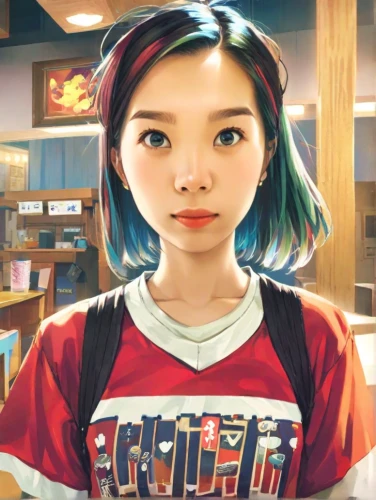 anime 3d,girl in t-shirt,girl studying,girl with speech bubble,world digital painting,anime girl,the girl's face,retro girl,asia girl,girl at the computer,cute cartoon character,main character,hong,android game,anime cartoon,korean,shirakami-sanchi,game illustration,bjork,3d rendered