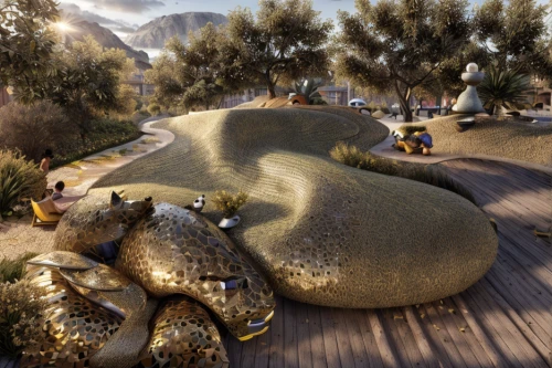 snake charmers,tetrapods,armadillo,ankylosaurus,3d rendering,3d rendered,ammonite,render,carapace,3d render,river monitor,gastropods,hatchlings,pollen warehousing,reconstruction,river of life project,anaconda,soumaya museum,background with stones,digital compositing