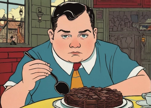diet icon,lardy cake,gluttony,american-pie,nungesser and coli,appetite,boston cream pie,coffee and cake,cincinnati chili,pastrami,keto,oliver hardy,competitive eating,meatloaf,clyde puffer,pot roast,groundhog day,american food,torte,fat,Illustration,American Style,American Style 09