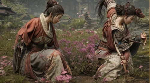 goki,jinrikisha,mukimono,geisha,kimonos,tsukemono,beautiful girls with katana,spring festival,wuchang,korean culture,yi sun sin,japanese culture,plum blossoms,japanese floral background,monks,japanese art,two girls,hwachae,jeongol,kannushi,Game Scene Design,Game Scene Design,Japanese Martial Arts