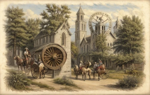 pilgrims,village scene,church painting,nidaros cathedral,medieval,notre dame de sénanque,potter's wheel,medieval market,rathauskeller,the windmills,water wheel,middle ages,hunting scene,place of pilgrimage,ancient harp,stagecoach,knight village,pilgrimage chapel,game illustration,pilgrimage,Game Scene Design,Game Scene Design,Medieval