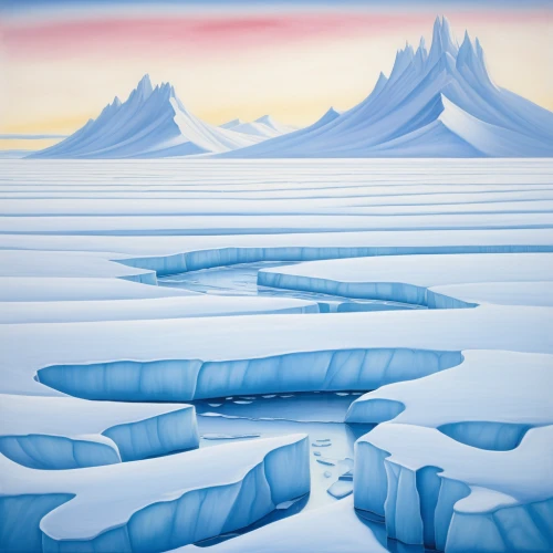 ice landscape,ice floes,ice planet,glacial melt,ice floe,glaciers,glacial landform,crevasse,glacier,the glacier,ice wall,sea ice,water glace,icebergs,polar ice cap,ice castle,ice cave,antartica,artificial ice,glacial lake,Art,Artistic Painting,Artistic Painting 21
