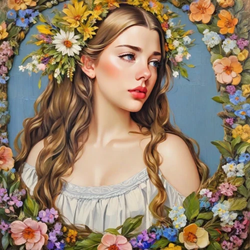 girl in flowers,girl in a wreath,beautiful girl with flowers,wreath of flowers,floral wreath,blooming wreath,oil painting on canvas,kahila garland-lily,young woman,flora,girl in the garden,portrait of a girl,hydrangea,hydrangeas,girl picking flowers,flower crown,floral garland,flower wreath,oil painting,magnolia
