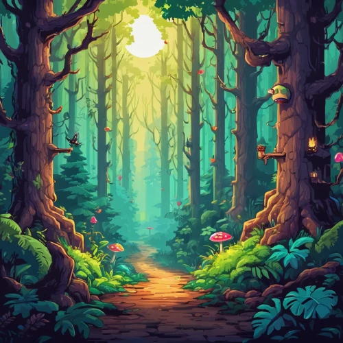 forest path,forest background,forest road,forest,fairy forest,forest landscape,the forest,fairytale forest,forest floor,forest walk,enchanted forest,forests,cartoon video game background,forest glade,elven forest,cartoon forest,forest of dreams,wooden path,the woods,pathway,Unique,Pixel,Pixel 05
