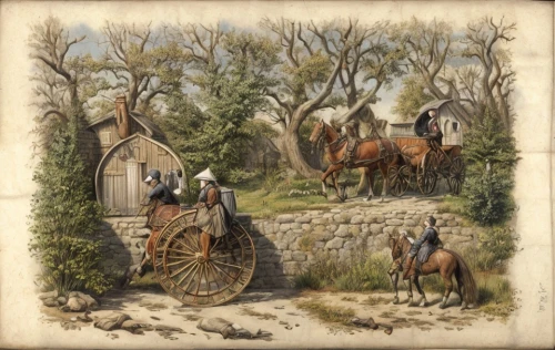 straw carts,old wagon train,hunting scene,village scene,covered wagon,horse-drawn vehicle,horse and cart,stagecoach,straw cart,horse-drawn carriage,pilgrims,man and horses,horse and buggy,horse-drawn,horse trailer,handcart,threshing,rural landscape,horse supplies,forest workers,Game Scene Design,Game Scene Design,Medieval