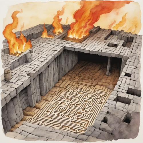 brick-kiln,charcoal kiln,dungeons,dungeon,door to hell,firepit,brick-making,the tile plug-in,fireplaces,hearth,catacombs,game illustration,hollow blocks,furnace,collected game assets,labyrinth,pavers,game blocks,the ruins of the,tileable,Illustration,Paper based,Paper Based 22