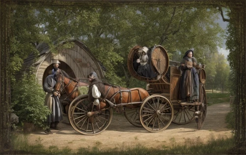 straw carts,straw cart,wooden carriage,covered wagon,wooden cart,handcart,wine barrel,cart of apples,barrel organ,stagecoach,horse-drawn carriage,winemaker,wooden wagon,carriages,wine harvest,transportation,carriage,cart horse,horse supplies,donkey cart,Game Scene Design,Game Scene Design,Medieval