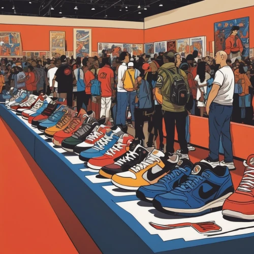 jordans,the style of the 80-ies,jordan shoes,trainers,sneakers,a museum exhibit,shoe store,carts,hall of fame,air jordan,fighter jets,sports shoes,sneaker,sports wall,sports shoe,forces,shoes icon,sports collectible,retail,1986,Illustration,American Style,American Style 09