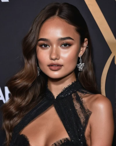 filipino,elegant,santana,premiere,madeleine,tan,earrings,caramel color,social,eurasian,movie premiere,genes,choker,black dress with a slit,spectacular,ash leigh,cosmopolitan,red carpet,shoulder length,oscars,Conceptual Art,Fantasy,Fantasy 34