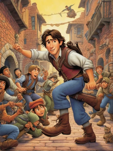 the pied piper of hamelin,pied piper,geppetto,goatherd,seven citizens of the country,disney,country-western dance,troop,tangled,gullivers travels,western film,hamelin,bricklayer,oktoberfest celebrations,pilgrims,disney character,shanghai disney,chimney sweep,boy scouts of america,square dance,Illustration,Children,Children 03