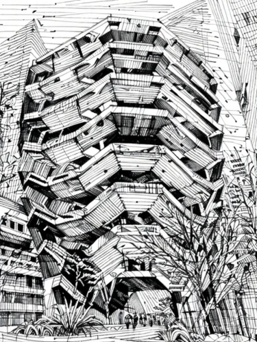 escher,panopticon,cross section,kirrarchitecture,spherical image,panoramical,cross-section,escher village,brutalist architecture,cross sections,multi-storey,pen drawing,distorted,structure artistic,futuristic architecture,arhitecture,hashima,condominium,architect,apartment block,Design Sketch,Design Sketch,None