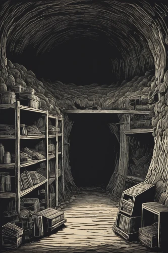 cellar,vaulted cellar,basement,fallout shelter,air-raid shelter,charcoal kiln,wine cellar,attic,charcoal nest,catacombs,cave,chamber,pit cave,cold room,brick-kiln,mine shaft,salt mine,dugout,dungeon,apothecary,Art,Artistic Painting,Artistic Painting 50