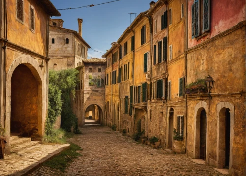 volterra,tuscan,medieval street,lucca,tuscany,montepulciano,italy,narrow street,italia,verona,trastevere,modena,medieval town,piemonte,citta alta in bergamo,medieval architecture,treviso,ferrara,trento,provence,Art,Classical Oil Painting,Classical Oil Painting 21