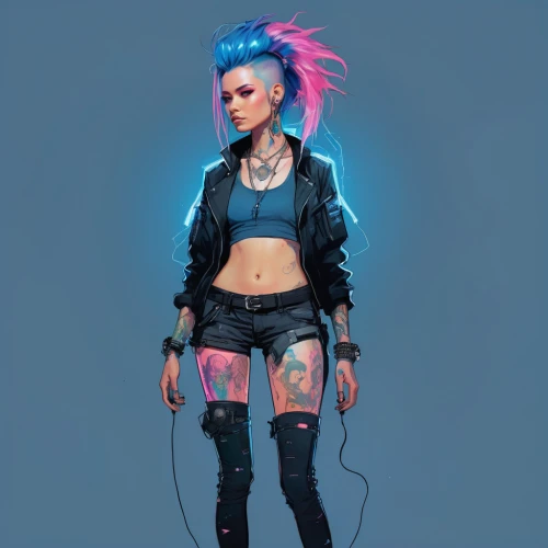punk,cyberpunk,punk design,streampunk,mohawk,neon light,cyber,neon,electro,neon arrows,renegade,cyber glasses,neon human resources,neon lights,cybernetics,callisto,goth woman,goth subculture,neon body painting,neon colors,Illustration,Paper based,Paper Based 07