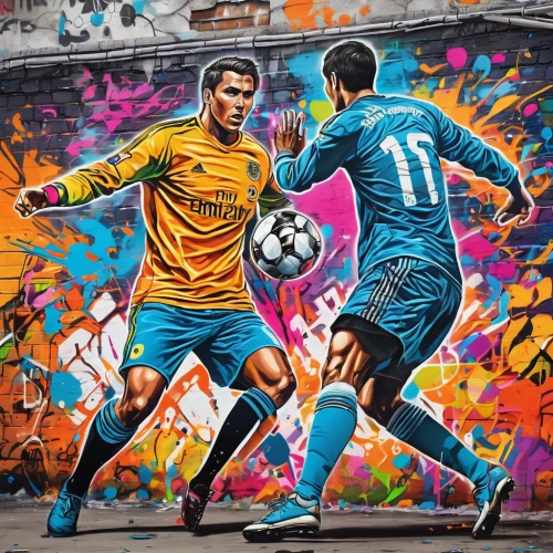 yellow wall,mural,street football,yellow brick wall,paint stoke,brick wall background,wall & ball sports,graffiti art,goalkeeper,soccer kick,ronaldo,wall paint,wall art,cristiano,european football championship,graffiti,footballers,wall painting,murals,footballer,Conceptual Art,Graffiti Art,Graffiti Art 09