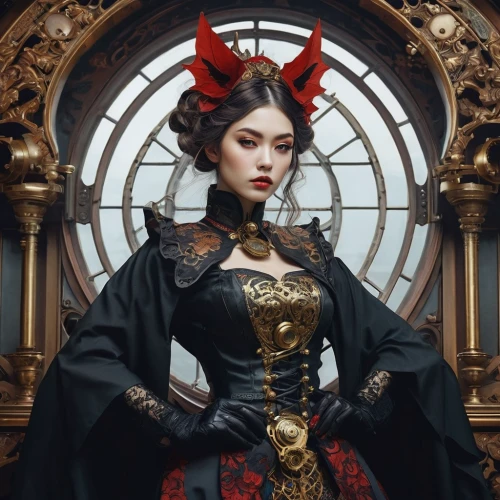 gothic fashion,devil,gothic portrait,queen of hearts,anime japanese clothing,baroque,cosplay image,clockmaker,vampire lady,scarlet witch,vampire woman,gothic style,dodge warlock,gothic woman,angel and devil,baroque angel,orient,dark gothic mood,fantasy woman,geisha,Photography,Artistic Photography,Artistic Photography 12
