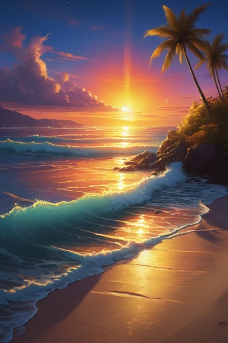 beach landscape,beach scenery,sunrise beach,dream beach,tropical beach,beautiful beach,beautiful beaches,tropical sea,sunset beach,coast sunset,coastal landscape,landscape background,caribbean beach,full hd wallpaper,paradise beach,seascape,sea landscape,ocean background,tropics,mountain beach,Conceptual Art,Sci-Fi,Sci-Fi 12