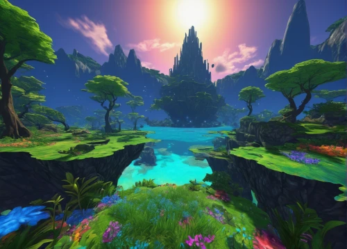 underwater oasis,devilwood,virtual landscape,terraforming,floating islands,fairy world,floating island,ravine,druid grove,amplified,biome,water scape,myst,elven forest,fairy forest,northrend,an island far away landscape,tileable,underground lake,underwater landscape,Conceptual Art,Daily,Daily 18