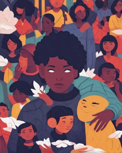 crowded,internationalwomensday,crowds,crowd,afroamerican,digital illustration,international women's day,kids illustration,audience,book illustration,girl with speech bubble,flower and bird illustration,human rights day,black lives matter,crowd of people,colombia,women's day,human rights icons,vector people,sci fiction illustration,Illustration,Japanese style,Japanese Style 09