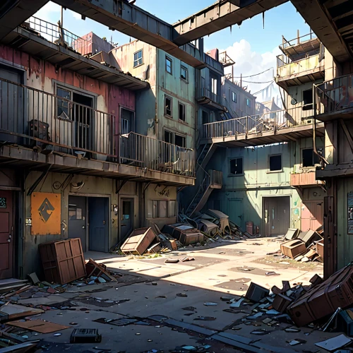 slums,fallout4,post apocalyptic,slum,derelict,gunkanjima,wasteland,post-apocalyptic landscape,scrapyard,destroyed city,post-apocalypse,fallout,lost place,ghost town,abandoned,abandoned places,industrial ruin,lostplace,alleyway,abandoned place,Anime,Anime,General