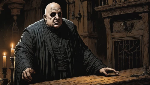 the abbot of olib,prejmer,nuncio,twelve apostle,magus,benedictine,friar,count,flickering flame,candlemaker,undertaker,magistrate,kingpin,rompope,priest,monks,kings landing,carthusian,bran,gothic portrait,Illustration,American Style,American Style 02