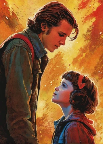 solo,cg artwork,rosa ' amber cover,wildfire,eleven,campfire,fire in the mountains,fiery,dune,titanic,vintage boy and girl,rots,boy and girl,dune 45,sequel follows,children of war,fire mountain,young couple,renegade,father and daughter,Illustration,Paper based,Paper Based 12