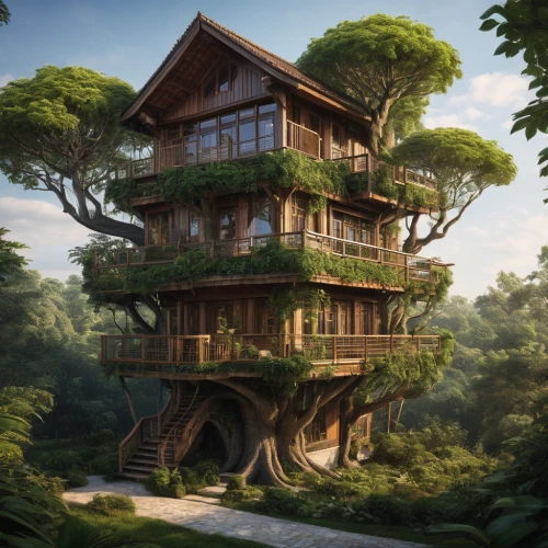 tree house hotel,tree house,treehouse,house in the forest,asian architecture,japanese architecture,wooden house,timber house,stilt house,ancient house,tropical house,eco hotel,eco-construction,chinese architecture,the japanese tree,hanging houses,cubic house,beautiful home,log home,tigers nest,Photography,General,Natural