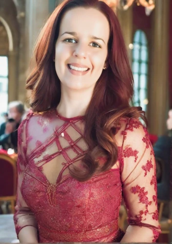 red gown,daisy jazz isobel ridley,princess sofia,red hair,in red dress,redhair,red dress,red-haired,a princess,soprano,girl in red dress,social,celtic woman,celtic queen,fairy queen,red,bridesmaid,doily,killer smile,madeleine