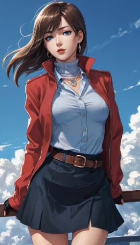 mikuru asahina,school skirt,sky,delta sailor,akko,kantai collection sailor,nurse uniform,red skirt,blue sky clouds,blue sky and clouds,hong,maya,pencil skirt,honolulu,skirt,anime japanese clothing,烧乳鸽,school uniform,skort,schoolgirl,Photography,Fashion Photography,Fashion Photography 01